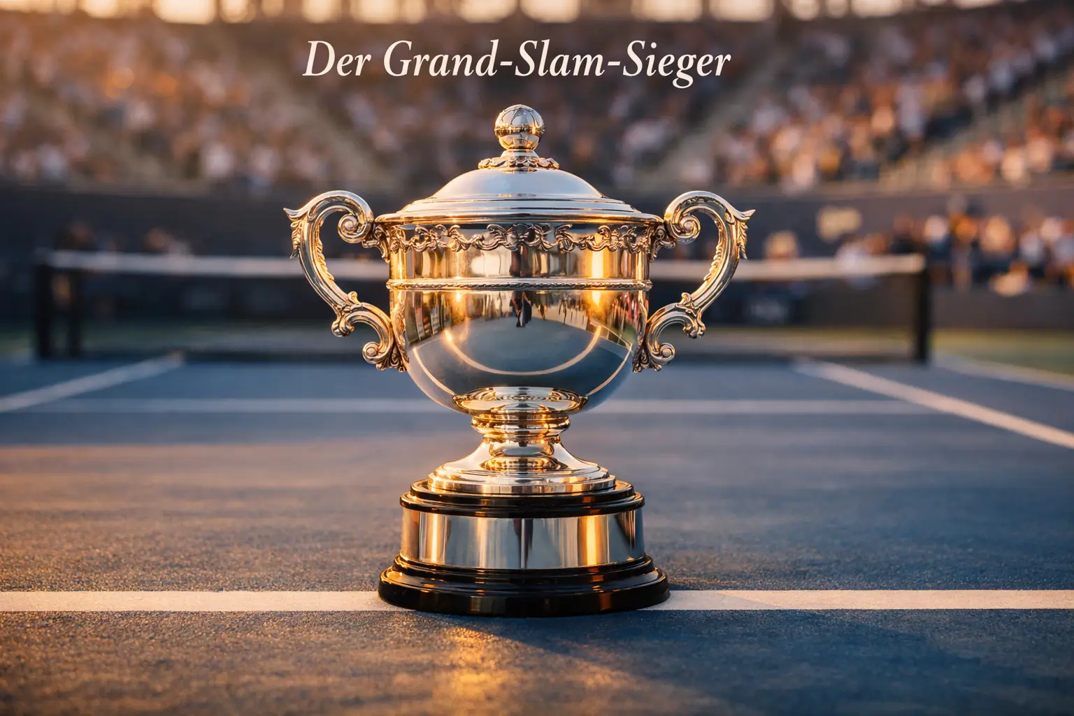 Tennispokal auf dem Platz bei einem Grand-Slam-Turnier