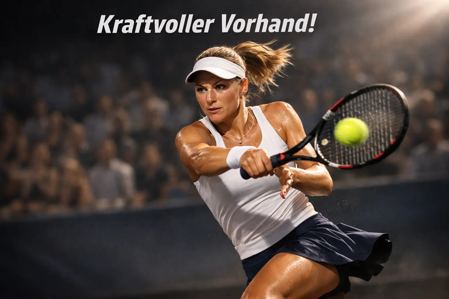 Spannendes Tennismatch mit Spielerin in Aktion auf dem Court